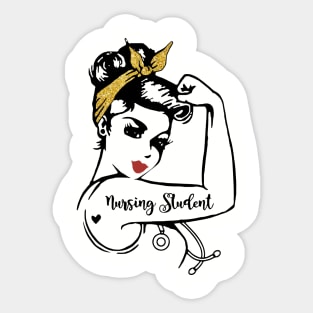 Nursing Student Dark Shirt Clothing Power Confident Beautiful Guy Mom Sticker